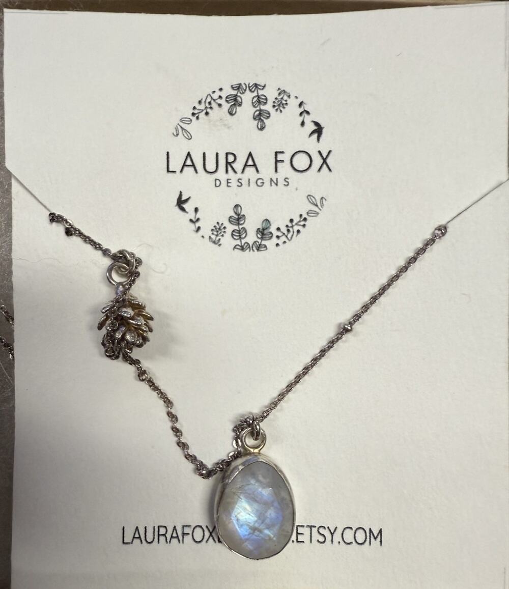 Laura Fox Moonstone 14K Gold Sterling Necklace